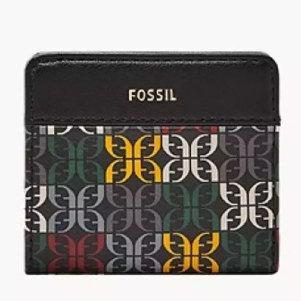 FOSSIL Women's Madison Leather Bifold Small ID Wallet Pockets Multicolor NWT